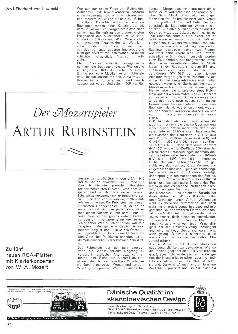 Der Mozartspieler Artur Rubinstein