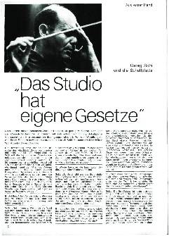 Das Studio hat eigene Gesetze