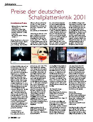 Preise der deutschen Schallplattenkritik 2001