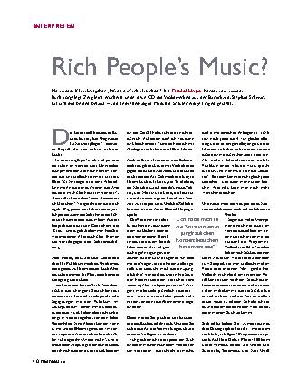 Rich People's Music?