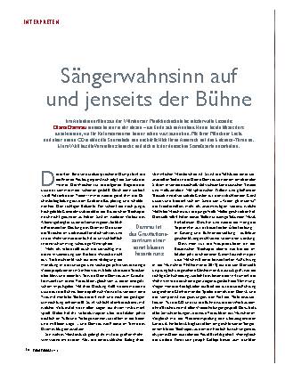 Sängerwahnsinn auf und jenseits der Bühne