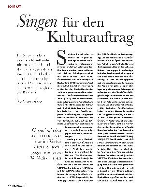 Singen für den Kulturauftrag