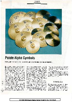 Paiste Alpha Cymbals